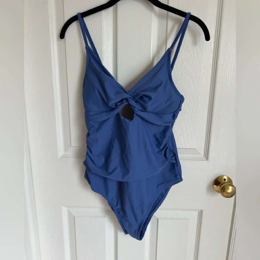 Cupshe NWT Womens One Piece Blue Flattering Swimsuit Size Small